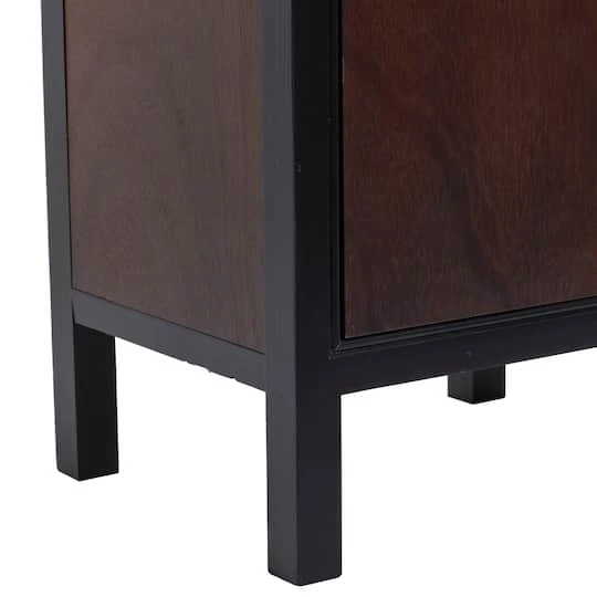 26" Dark Brown Wood Contemporary Cabinet 7 26" Dark Brown Wood Contemporary Cabinet - Image 5
