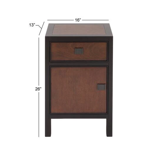 26" Dark Brown Wood Contemporary Cabinet 8 26" Dark Brown Wood Contemporary Cabinet - Image 6