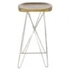 30" Light Brown Mango Wood & Metal Contemporary Bar Stool -Michaels Decor Sale D305020S 1