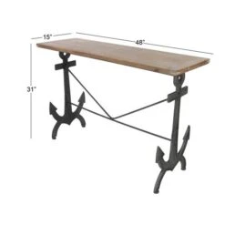 48" Brown Coastal Metal Console Table -Michaels Decor Sale D305044S 6