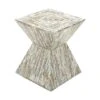 19" Multi Mussel Shells & Wood Contemporary Accent Table -Michaels Decor Sale D305059S 1