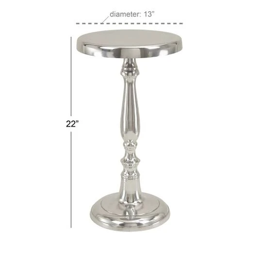 Silver Aluminum Traditional Accent Table 5 Silver Aluminum Traditional Accent Table - Image 3