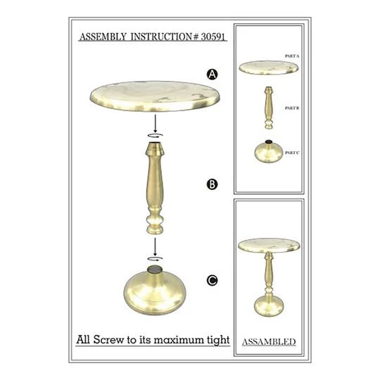 Silver Aluminum Traditional Accent Table 8 Silver Aluminum Traditional Accent Table - Image 6