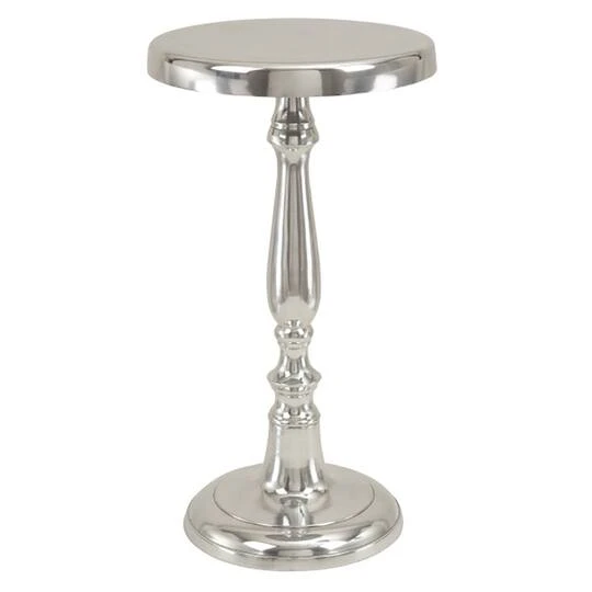 Silver Aluminum Traditional Accent Table 3 Silver Aluminum Traditional Accent Table
