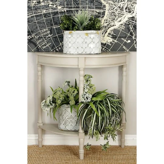 32" Light Gray Traditional Wooden Console Table 5 32" Light Gray Traditional Wooden Console Table - Image 3