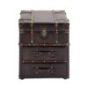 23" Dark Brown Faux Leather & Wood Traditional Cabinet -Michaels Decor Sale D305140S 1