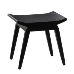 17'' Black Wood Traditional Stool