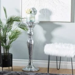 3ft. Silver Polystone Glam Pedestal Table 13 3ft. Silver Polystone Glam Pedestal Table -Michaels Decor Sale D305198S 7