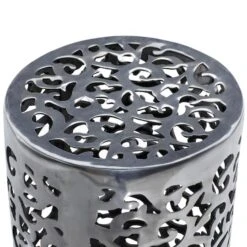 18" Silver Hollow Aluminum Contemporary Stool -Michaels Decor Sale D305223S 5