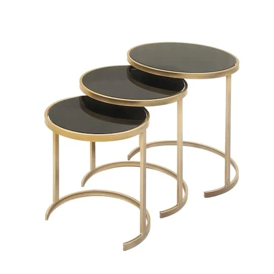 Contemporary Metal Accent Table Set Gold 3 Contemporary Metal Accent Table Set Gold
