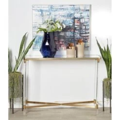 3.5ft. Clear Contemporary Acrylic Console Table -Michaels Decor Sale D305289S 8