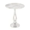 2ft. White Marble And Aluminum Traditional Accent Table -Michaels Decor Sale D305294S 1