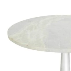 2ft. White Marble And Aluminum Traditional Accent Table -Michaels Decor Sale D305294S 4