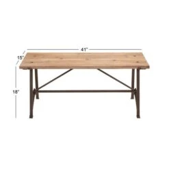 3.5ft. Beige Chinese Fir And Metal Industrial Bench -Michaels Decor Sale D305299S 4