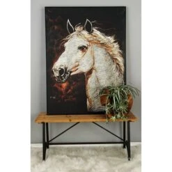 3.5ft. Beige Chinese Fir And Metal Industrial Bench -Michaels Decor Sale D305299S 5