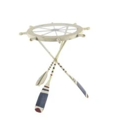 2.5ft. White Coastal Metal Accent Table -Michaels Decor Sale D305318S 2