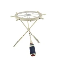 2.5ft. White Coastal Metal Accent Table -Michaels Decor Sale D305318S 3