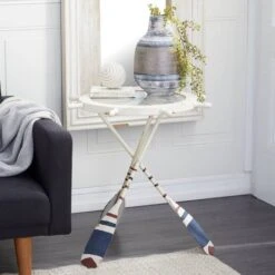 2.5ft. White Coastal Metal Accent Table -Michaels Decor Sale D305318S 7