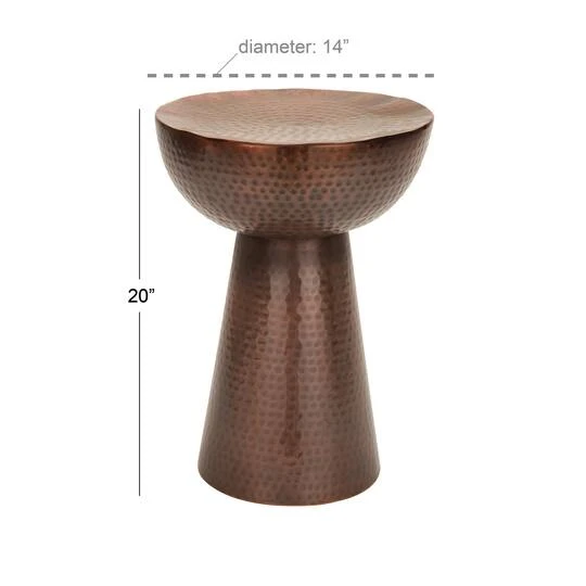 20'' Metal Vintage Accent Table Bronze 9 20'' Metal Vintage Accent Table Bronze - Image 7