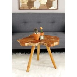 20'' Brown Teak Rustic Accent Table -Michaels Decor Sale D305339S 8
