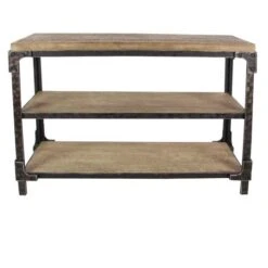 4ft. Brown Industrial Wood Console Table