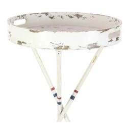 2.5ft. White Iron Coastal Accent Table 9 2.5ft. White Iron Coastal Accent Table -Michaels Decor Sale D305366S 2