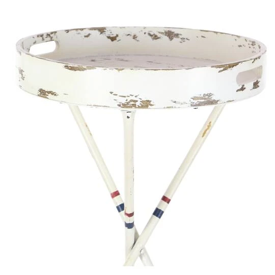 2.5ft. White Iron Coastal Accent Table 5 2.5ft. White Iron Coastal Accent Table - Image 3