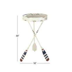 2.5ft. White Iron Coastal Accent Table 10 2.5ft. White Iron Coastal Accent Table -Michaels Decor Sale D305366S 3