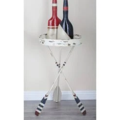 2.5ft. White Iron Coastal Accent Table 11 2.5ft. White Iron Coastal Accent Table -Michaels Decor Sale D305366S 4