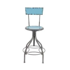 41" Metal Vintage Bar Chair Aqua -Michaels Decor Sale D305370S 2