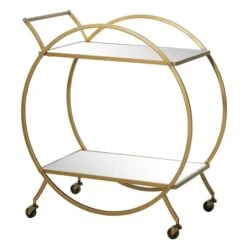 Gold Iron & Mirror Contemporary Bar Cart -Michaels Decor Sale D305374S 2