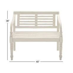 3.5ft. White Mahogany Farmhouse Bench -Michaels Decor Sale D305394S 3