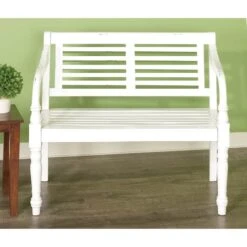 3.5ft. White Mahogany Farmhouse Bench -Michaels Decor Sale D305394S 4