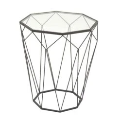 Black Iron Contemporary Accent Table