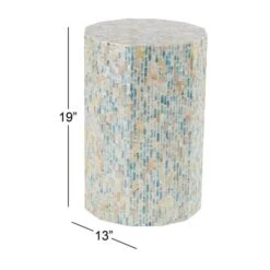 Multicolor Mussel Shells & Wood Contemporary Accent Table -Michaels Decor Sale D305410S 4