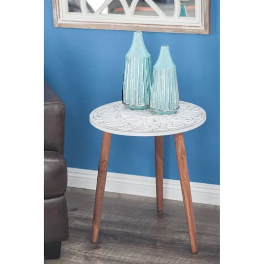 White Wood Contemporary Accent Table 7 White Wood Contemporary Accent Table - Image 5