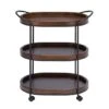 3-Tier Brown Pine & Metal Traditional Bar Cart 1 3-Tier Brown Pine & Metal Traditional Bar Cart -Michaels Decor Sale D305450S 1