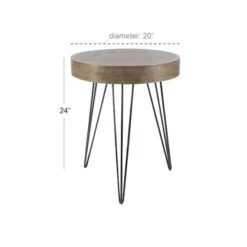 Brown Wood & Metal Modern Accent Table -Michaels Decor Sale D305468S 5