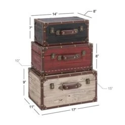Multicolor Wood Farmhouse Trunk Set -Michaels Decor Sale D305479S 5