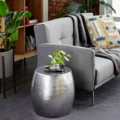 Silver Aluminum Contemporary Accent Table -Michaels Decor Sale D305484S 6