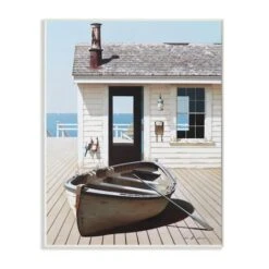Stupell Industries Boat On Boardwalk Tranquil Coastal Boathouse Wall Plaque -Michaels Decor Sale D313058S 1 1