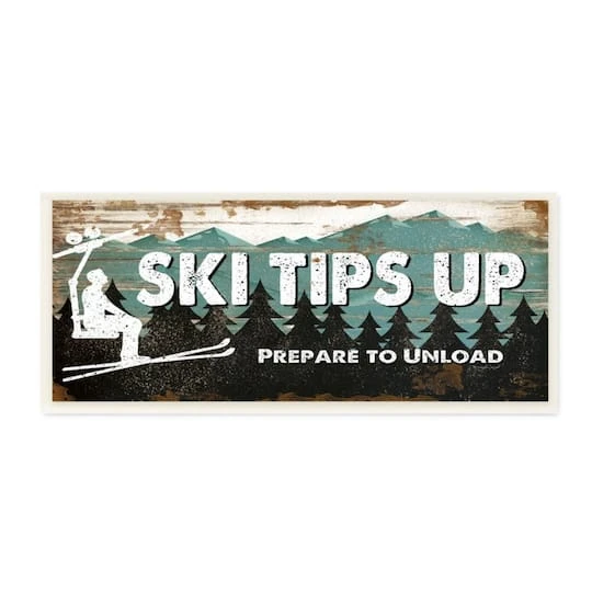 Stupell Industries Rustic Ski Tips Up Wooden Wall Plaque 4 Stupell Industries Rustic Ski Tips Up Wooden Wall Plaque - Image 2