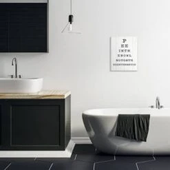 Stupell Industries Bathroom "Pee In The Bowl" Seeing Eye Chart Wooden Wall Plaque -Michaels Decor Sale D313473S 2