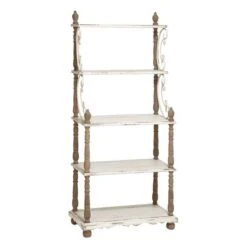 White Wood Farmhouse Shelving Unit