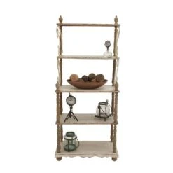 White Wood Farmhouse Shelving Unit -Michaels Decor Sale D317137S 2
