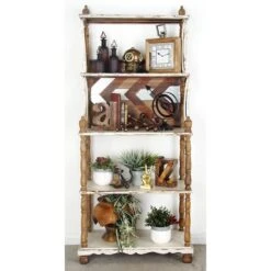 White Wood Farmhouse Shelving Unit -Michaels Decor Sale D317137S 8