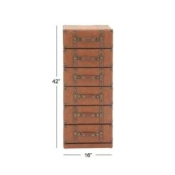 42" Tan Faux Leather Traditional Chest -Michaels Decor Sale D317151S 7