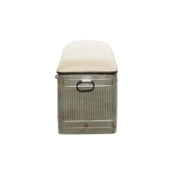 Grey Iron & Fabric Farmhouse Bench -Michaels Decor Sale D317154S 4