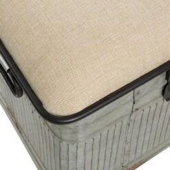 Grey Iron & Fabric Farmhouse Bench -Michaels Decor Sale D317154S 9