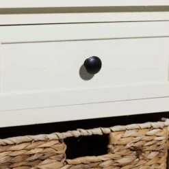 28" White Traditional Wooden Storage Unit With Baskets 10 28" White Traditional Wooden Storage Unit With Baskets -Michaels Decor Sale D317159S 11